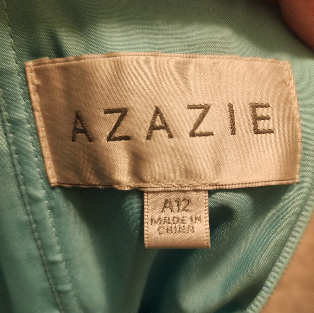 Azazie bridesmaid dress in Caribbean